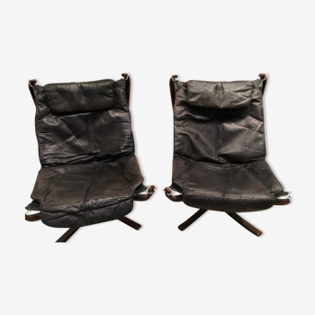 Pair of "Falcon" armchairs by Sigurd Russel