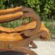 Fauteuils en bois et cuir capitonné, les 2