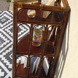 Rattan and bamboo bedside tables, both.