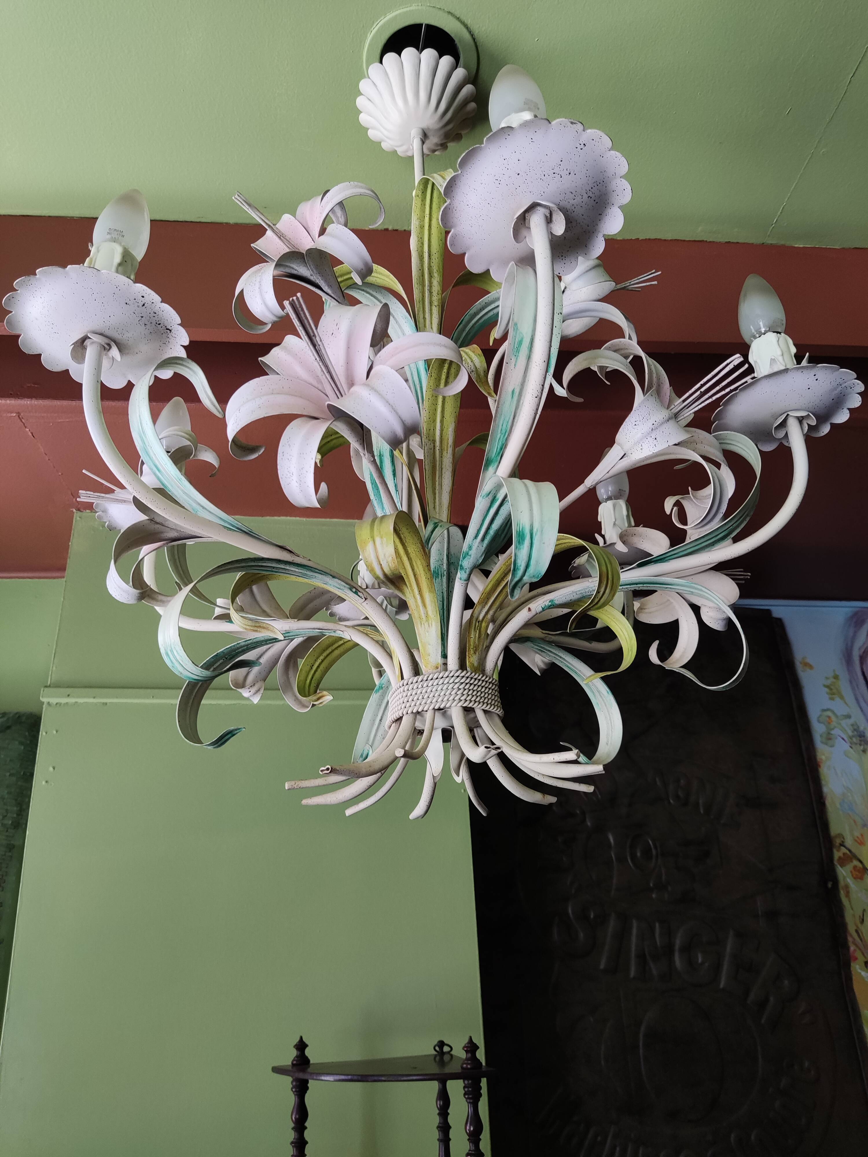 Vintage metal flower chandelier