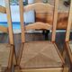 4 chaises dossier haut paillées en bois massif clair style rustique