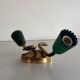 Small simple 2-headed brass wall light, 1950s, Italy