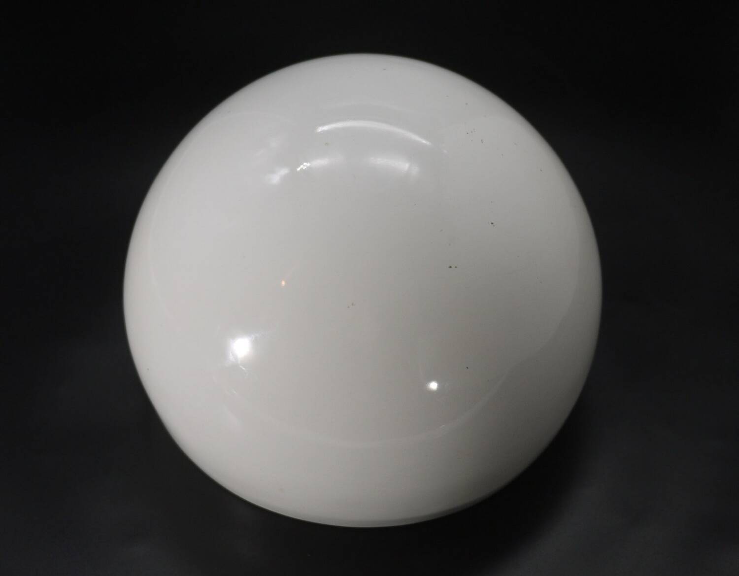 White Ceramic Table Mirror Weighted in a Space Age Ball Shape