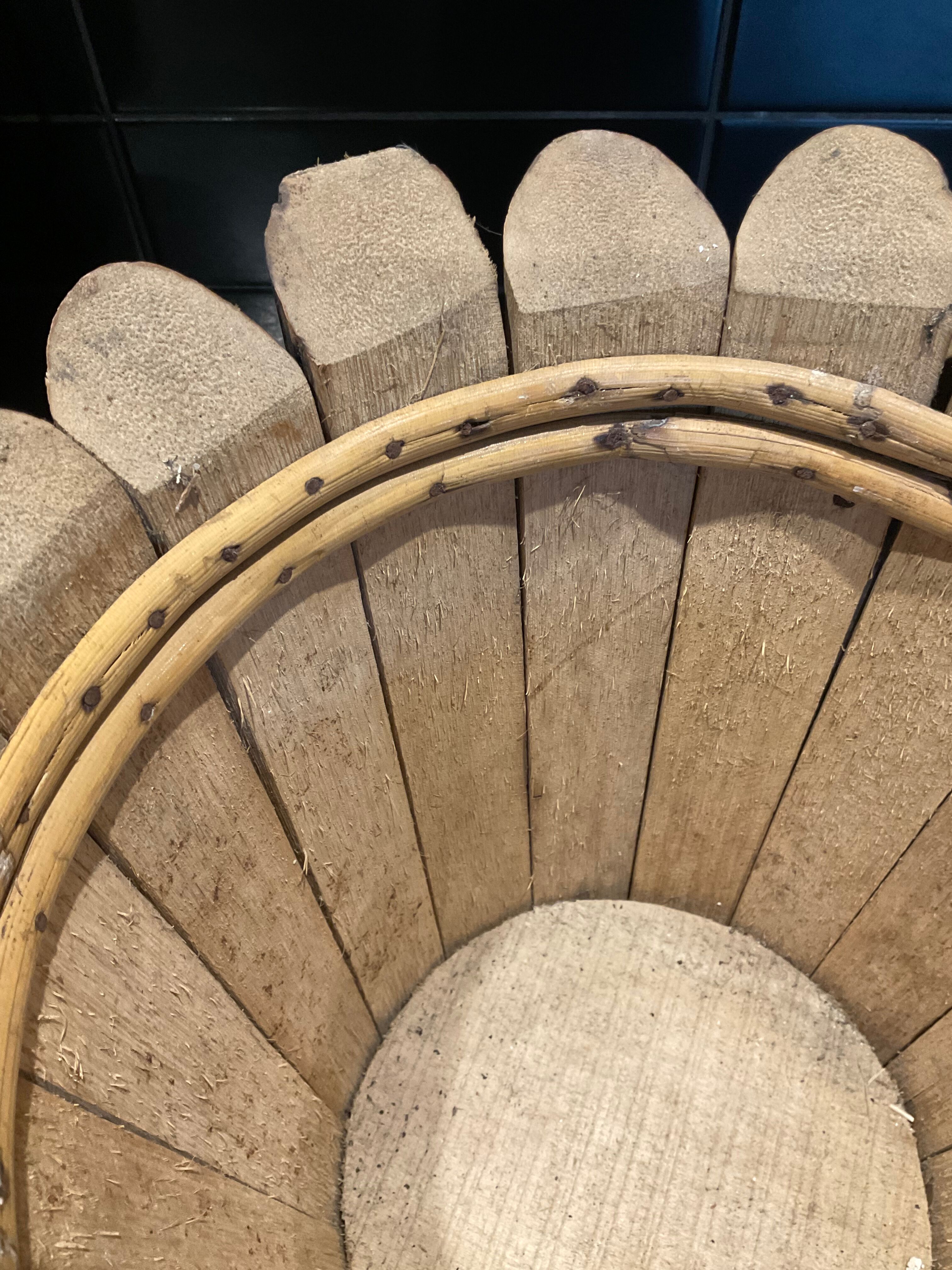 Vintage rattan pot cover D32cm