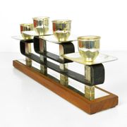 1930s art deco teak candlestick, Austria