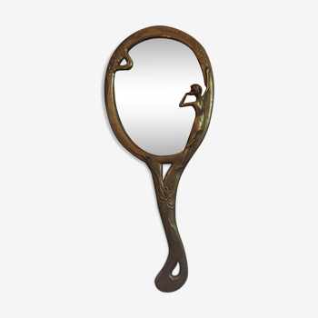 Brass hand mirror