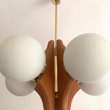 Vintage Chandelier with 5 Glass Globes from 1970s