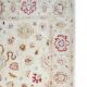 Cream Wool Area Rug, Handwoven Floral Carpet, Traditional Decor 190x128cm