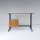 Mid- Century Modern Writing Desk, Brass and Metal, Italy 1960s