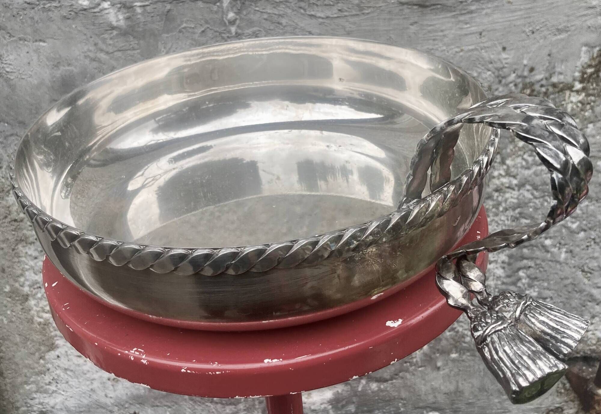 MARIA PERGAY pompom centrepiece 1970s chic design silver-plated