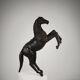 Early 20th Century Antique Leather Horse Sculpture with Glass Eyes
