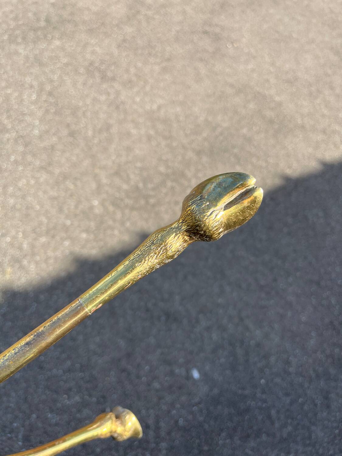 Vintage pied de lampe tripode laiton 1950 sabot de biche lampadaire