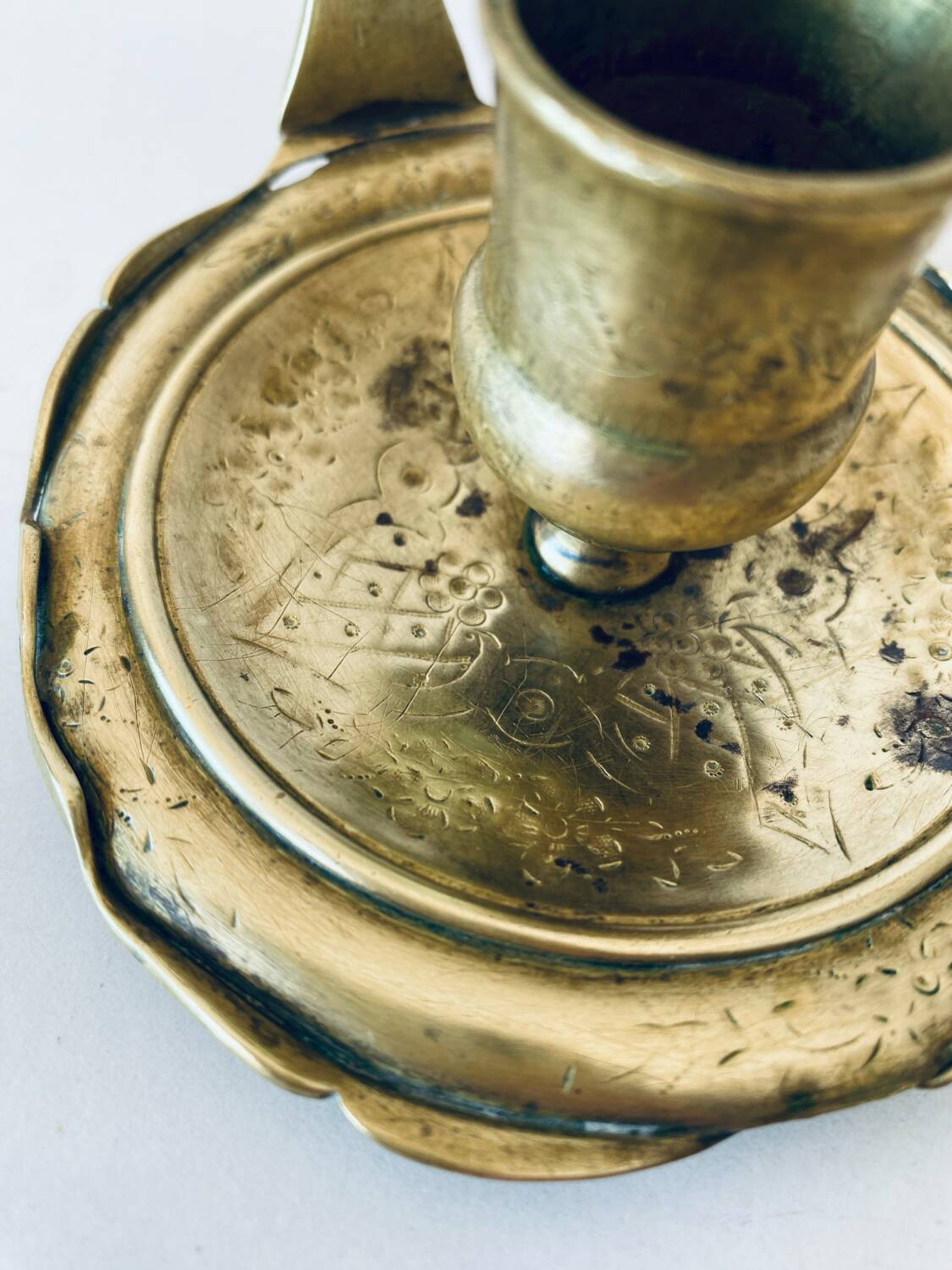 Antique bronze candle holder