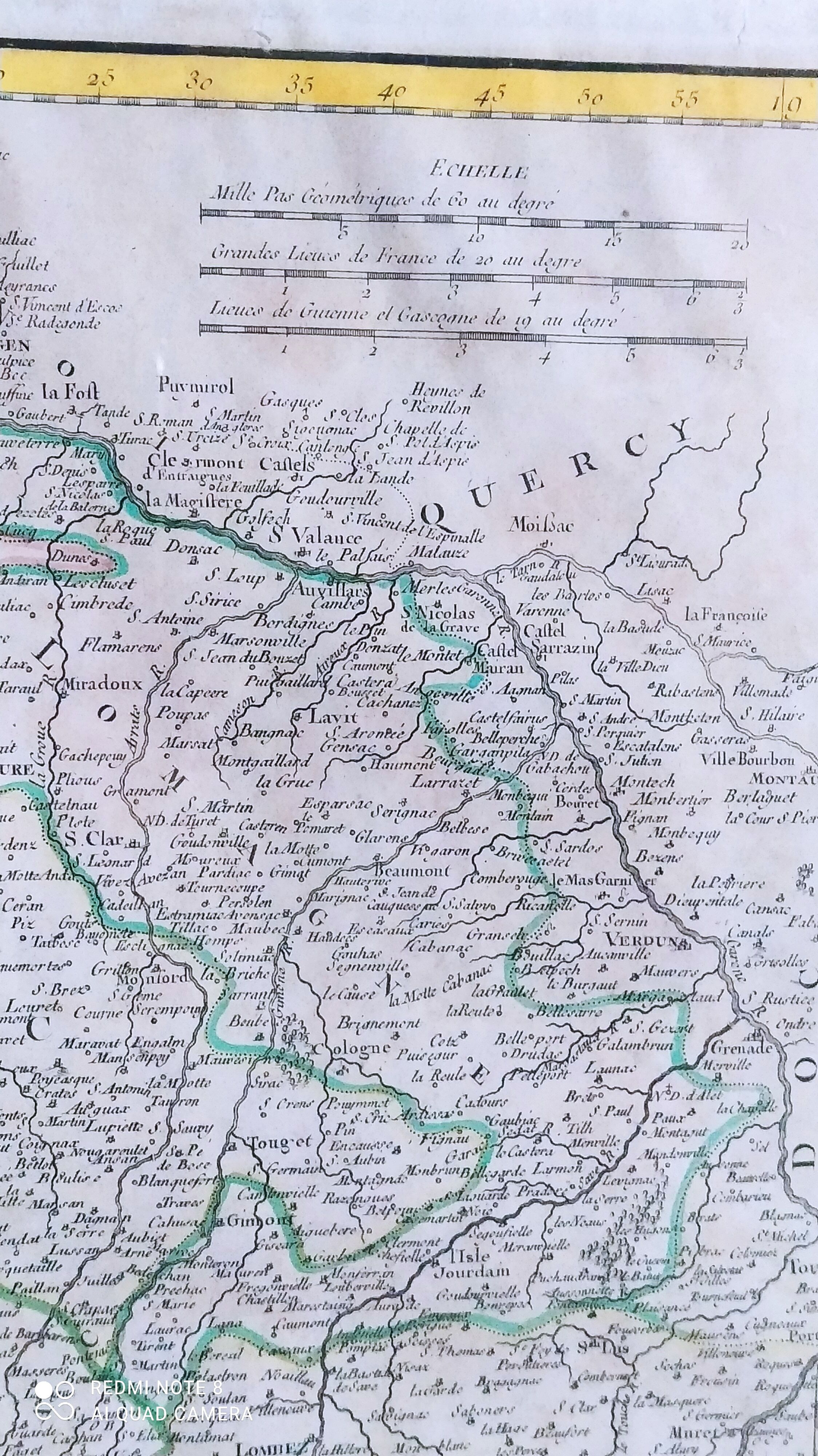 Carte ancienne de Guyenne par de Vaugondy vers 1753