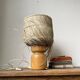 50s wood and straw lamp