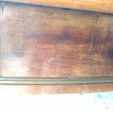 Oval table with medallion in mahogany speckled mahogany Louis XVI