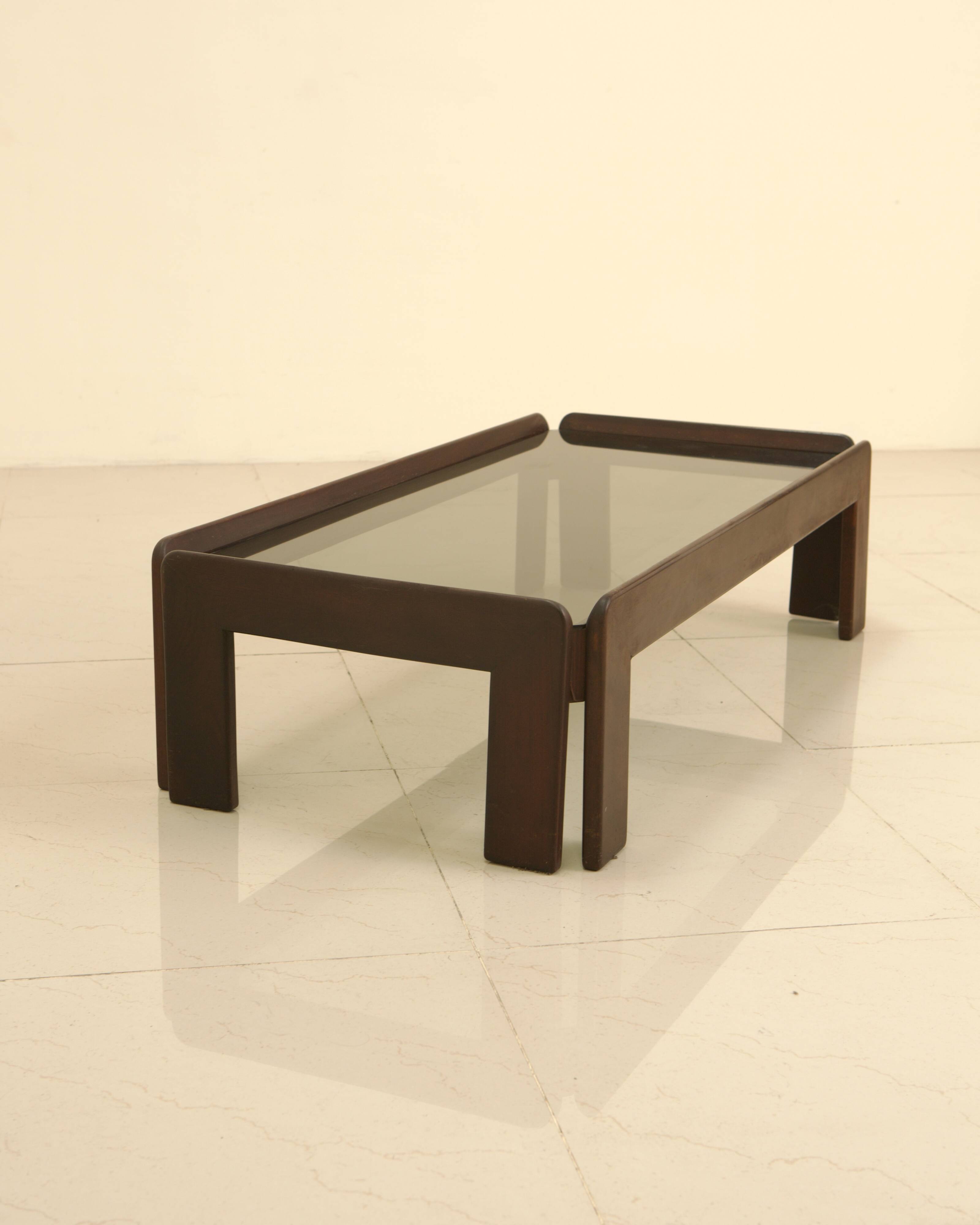 Wooden coffee table by Tobia & Afra Scarpa for Cassina 60s