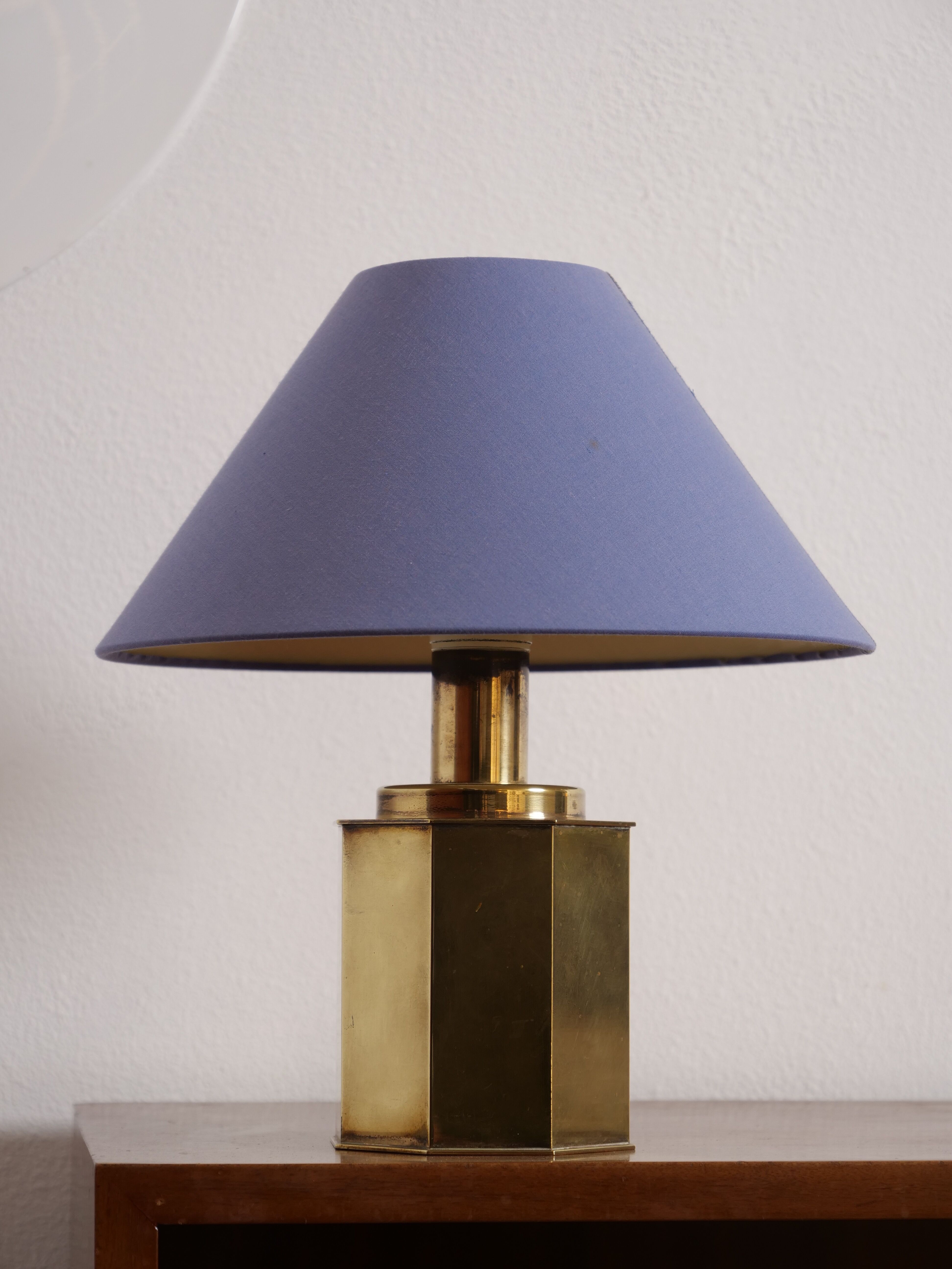 Octagonal brass lamp