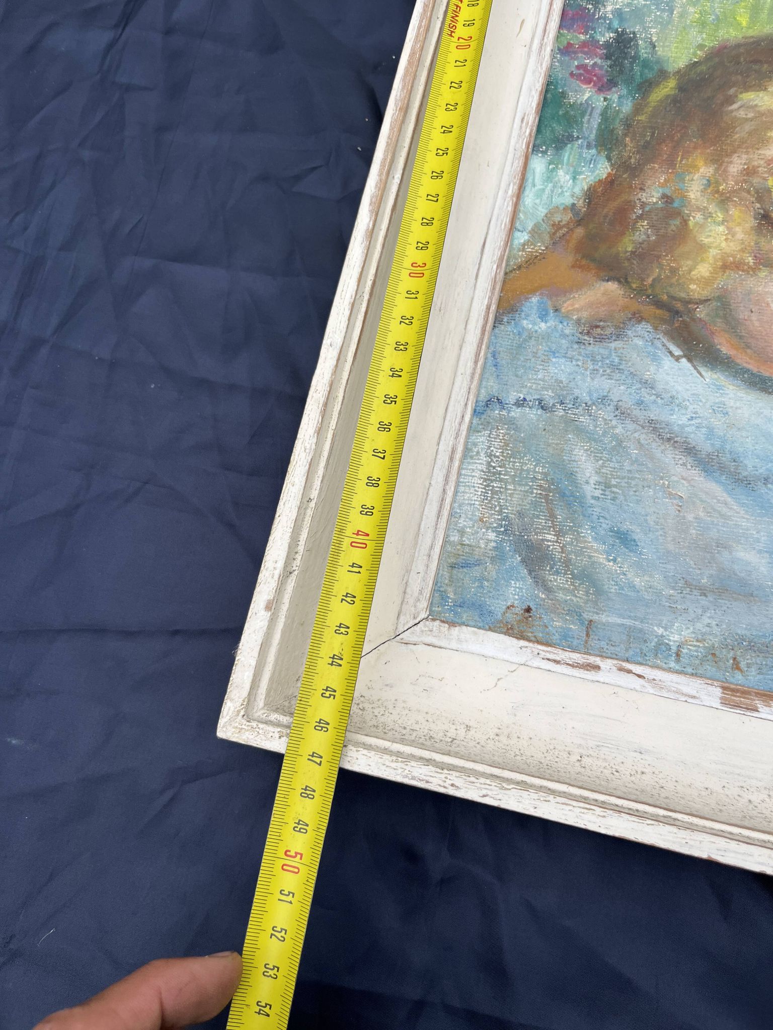 Tableau ancien, mère et enfant, style impressionniste début XXe