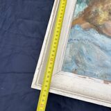 Antique painting, mother and child, impressionist style, early 20th century