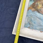 Tableau ancien, mère et enfant, style impressionniste début XXe