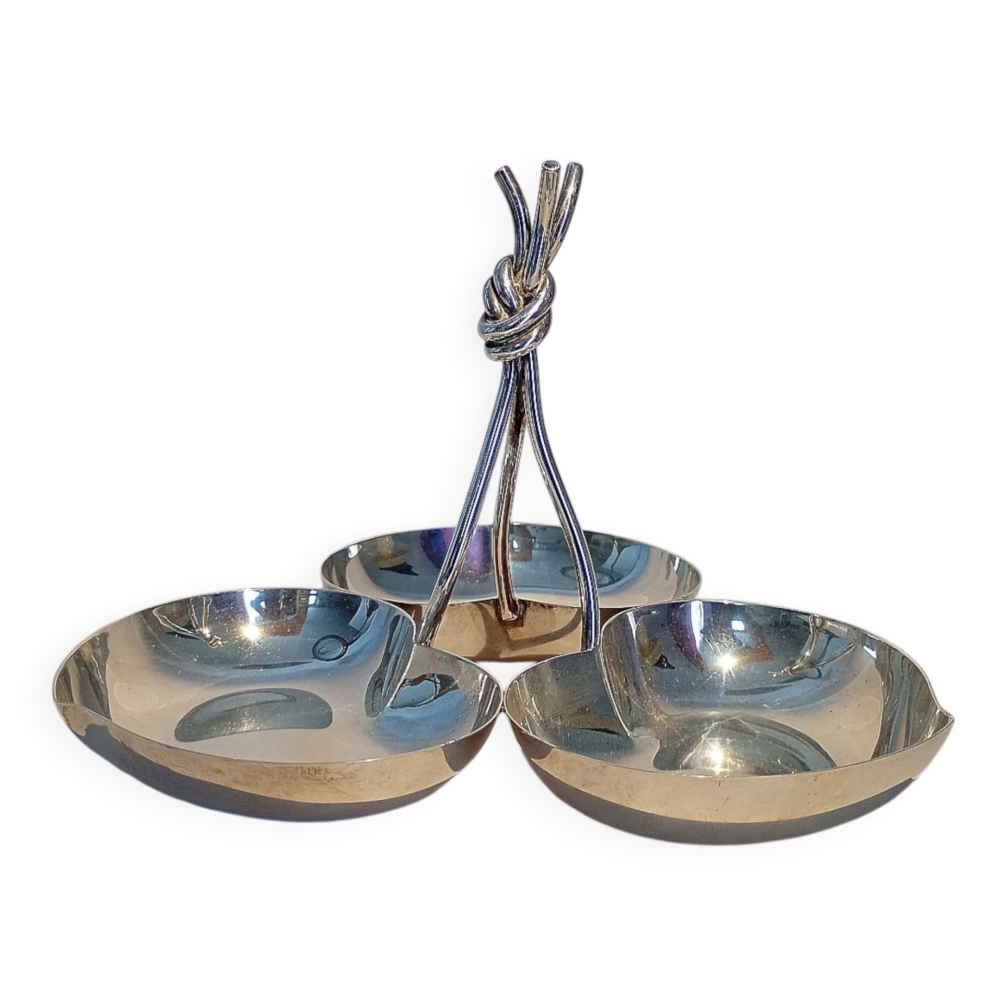 Sterling Silver (925) 3 Water Lily Leaves Centrepiece 422 grams