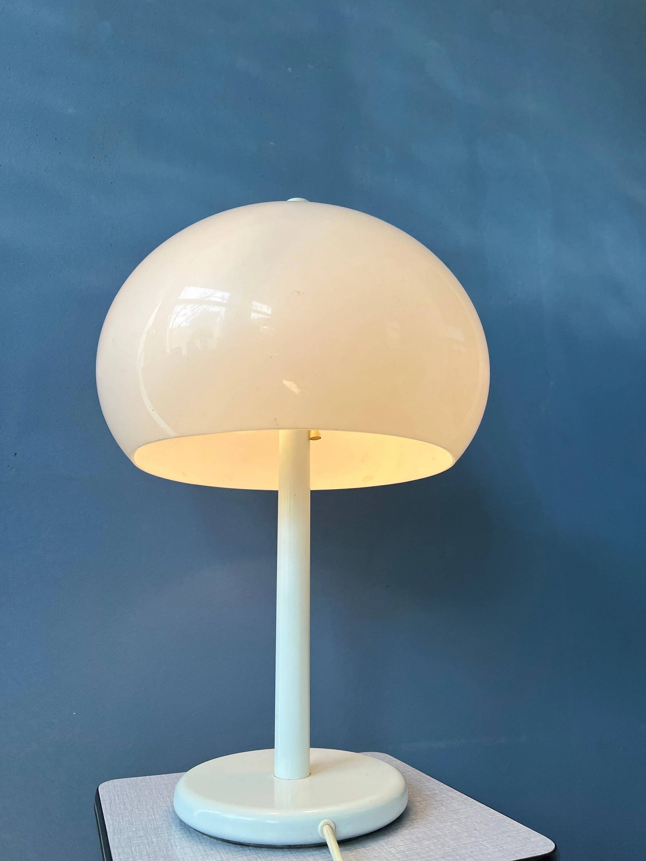 Dijkstra table lamp - vintage mushroom desk lamp - white Space Age light