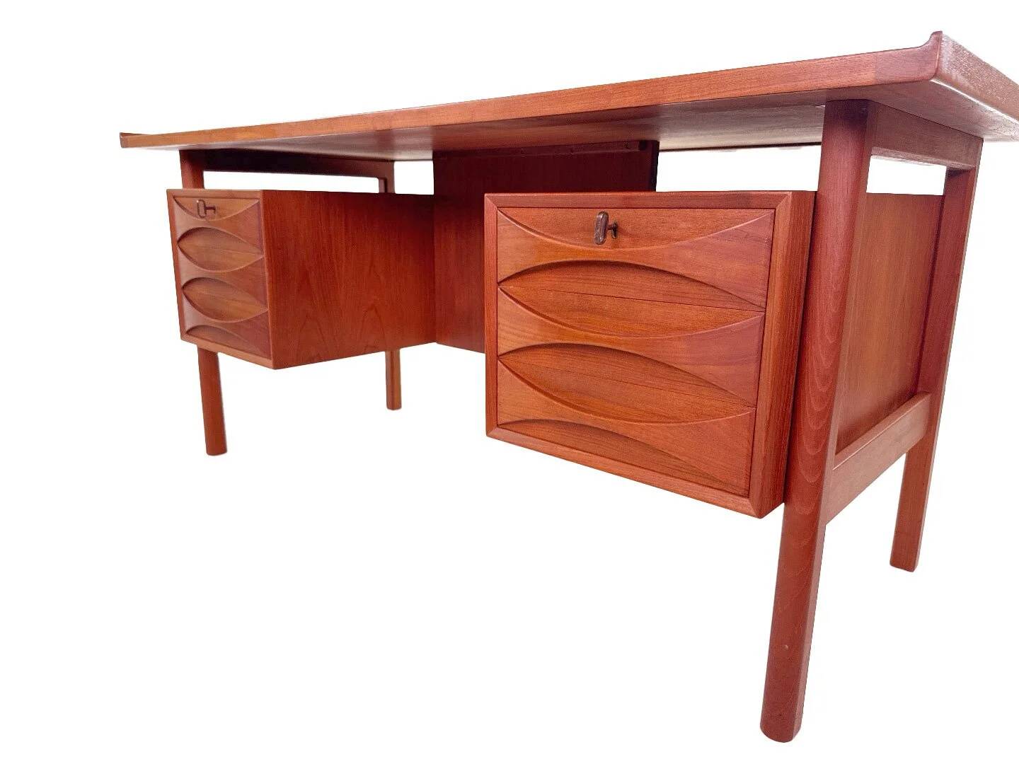 Vintage desk model 75 by Niels Clausen in teak - NC Møbler, Denmark 1960s