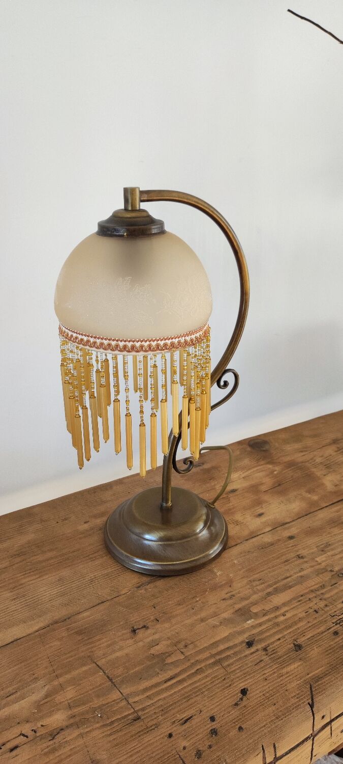 Lamp in glass paste and tassels