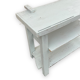 Light blue painted wooden workbench