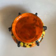 Vase art nouveau en verre moucheté