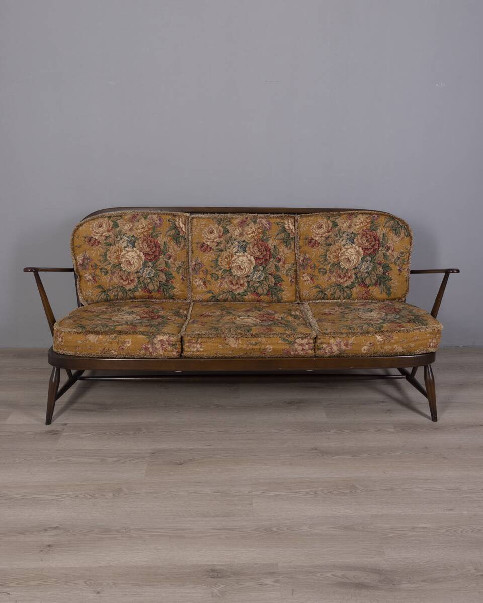VINTAGE WOODEN SOFA FROM THE 1960S DESIGNED BY L. ERCOLANI FOR ERCOL