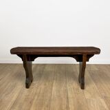 Banc en bois vernis foncé