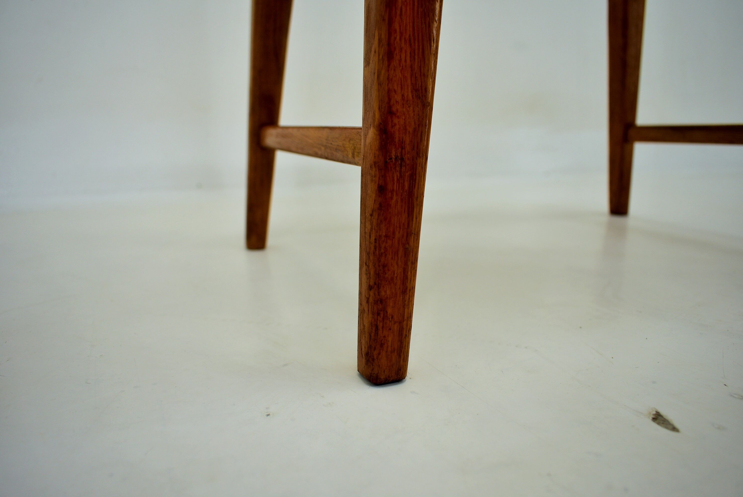 1940s, Jan Vanek Sculptural Oak Stool or Ottoman, Czechoslovakia