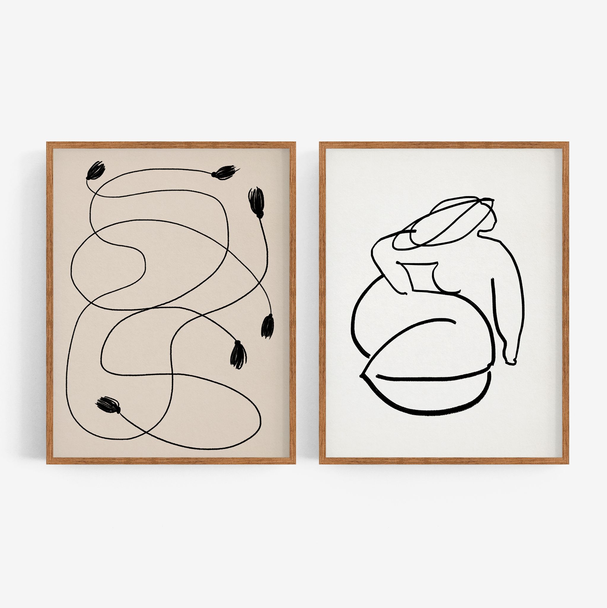 Paire d’estampes, ensemble d’art mural abstrait de deux, 50x70cm