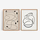 Pair of prints, abstract wall art set of two, 50x70cm