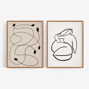 Paire d’estampes, ensemble d’art mural abstrait de deux, 50x70cm