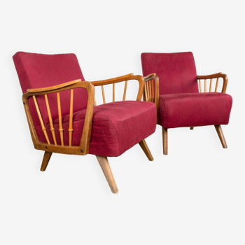 Paire de fauteuils/chauffeuses Vintage années 1950/60.