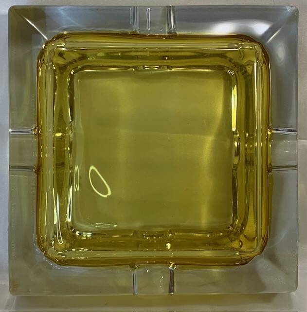 Adnet vintage leather crystal ashtray