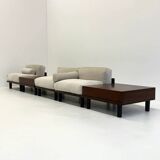 Italian modular sofa with coffee table set in Japandi style