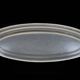 Large oval silver-plated metal serving platter with gadrooned edge – hallmarked