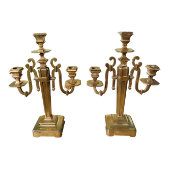 Art deco bronze candelabras