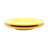 Lot de 2 assiettes en céramique jaune