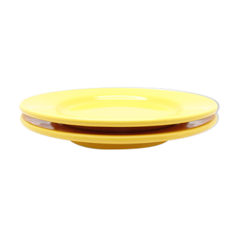 Set of 2 yellow ceramic plates