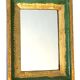 Miroir italien ancien en bois doré et vert