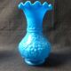 Antique French Opaline Glass Vases: Art Nouveau Floral Pair