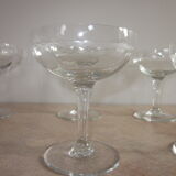 6 old champagne glasses