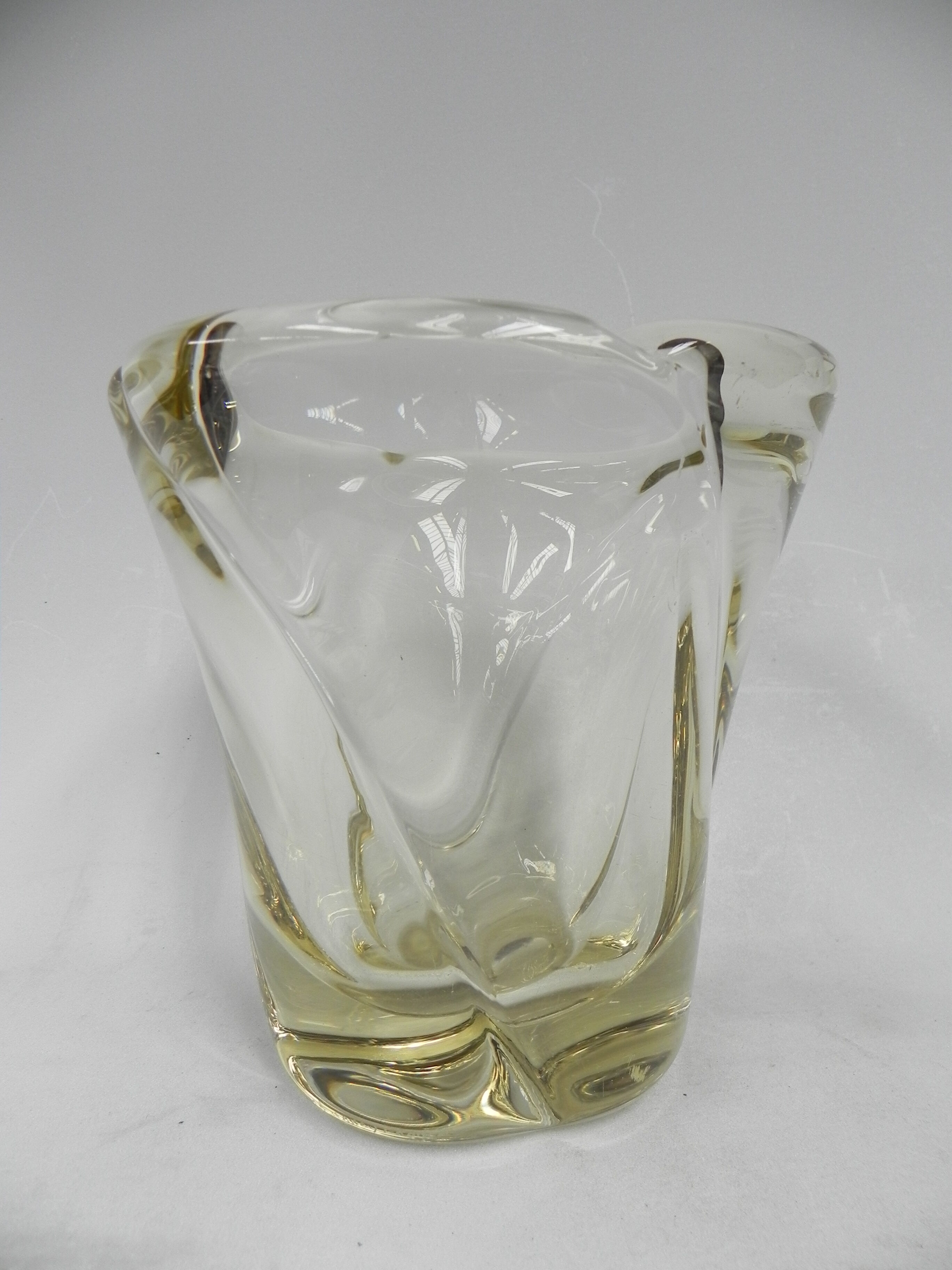 Vintage vase of thick glass Daum Nancy