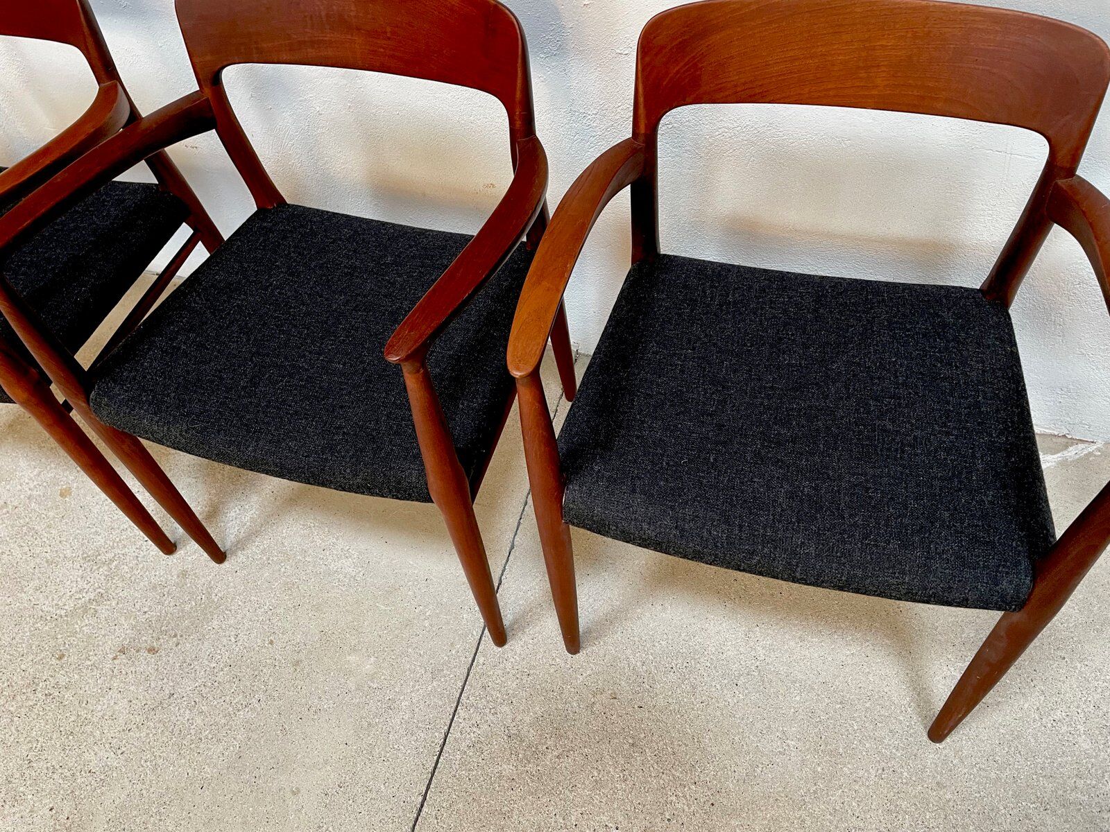 Danish teak model 56 chairs by Niels O. Møller for J.L. Møllers, 1954, set of 4