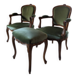 Louis XV armchairs and footstools